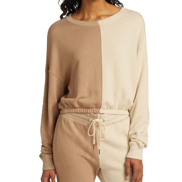 n:PHILANTHROPY Tops - n:PHILANTHROPY Two-Tone Sweatshirt in Beige and Cream